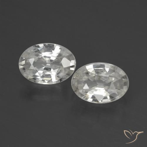 2.24ctw Naturale Bianco Zircone, Ovale, VS