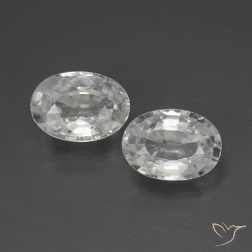 2.46ctw Naturale Bianco Zircone, Ovale, VVS-VS