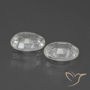 Gemme di Zircone Bianco naturale da 2.46 ct, Ovale, VVS-VS
