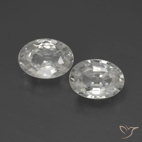2.28ctw Naturale Bianco Zircone, Ovale, VVS-VS