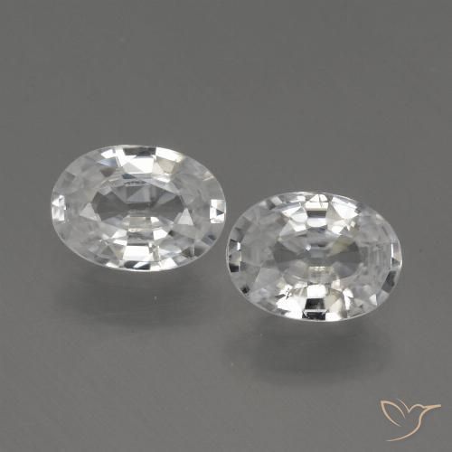 2.25ctw Naturale Bianco Zircone, Ovale, VS