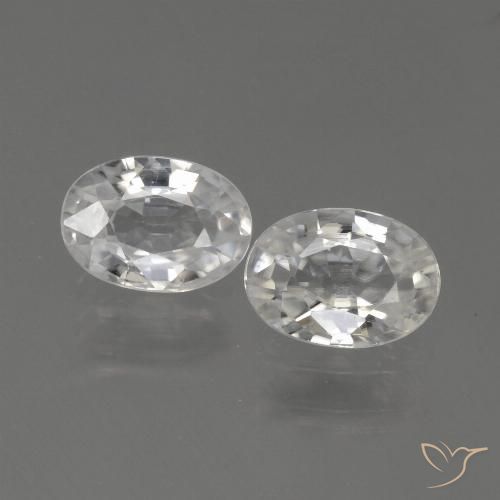 2.17ctw Naturale Bianco Zircone, Ovale, VS