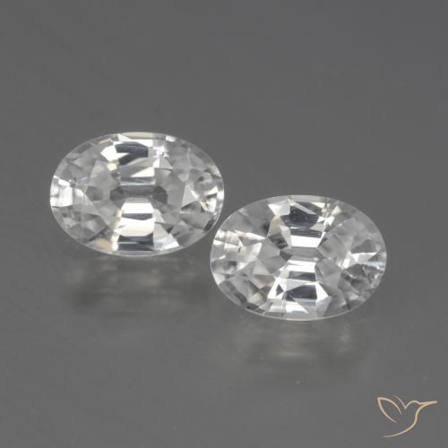 2.34ctw Naturale Bianco Zircone, Ovale, VVS