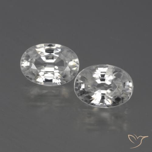 2.46ctw Naturale Bianco caldo Zircone, Ovale, VVS-VS