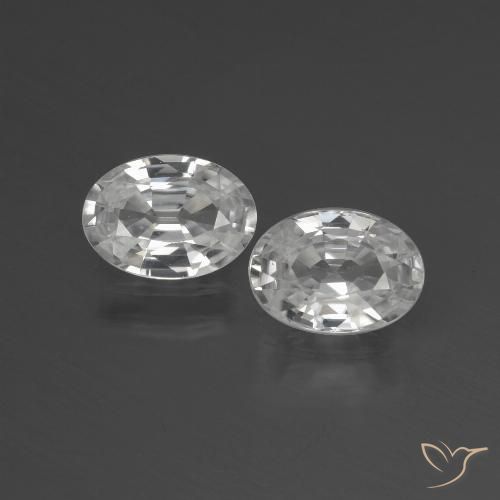 2.28ctw Naturale Bianco Zircone, Ovale, VVS-VS