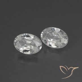 Gemme di Zircone Bianco naturale da 2.28 ct, Ovale, VVS-VS