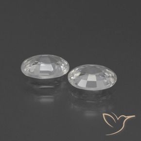 Gemme di Zircone Bianco naturale da 2.28 ct, Ovale, VVS-VS