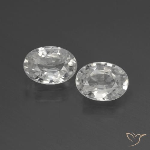 2.42ctw Naturale Bianco Zircone, Ovale, VS
