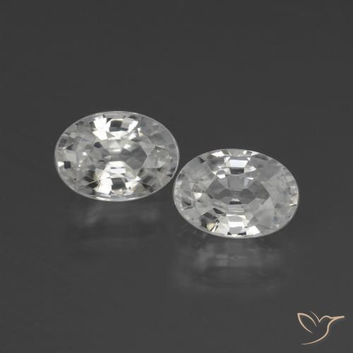 2.56ctw Naturale Bianco Zircone, Ovale, VVS