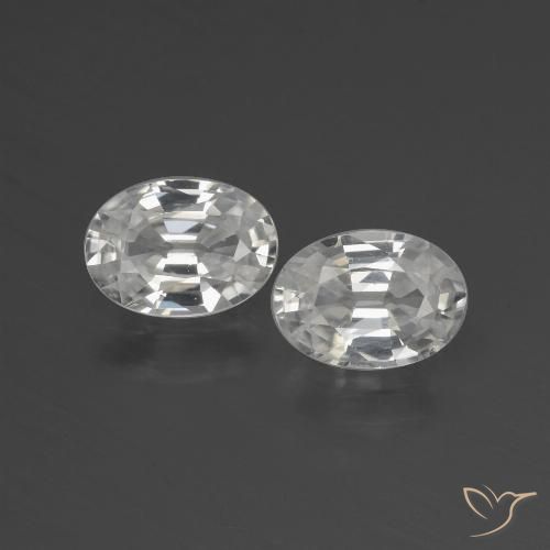 2.30ctw Naturale Bianco Zircone, Ovale, VS