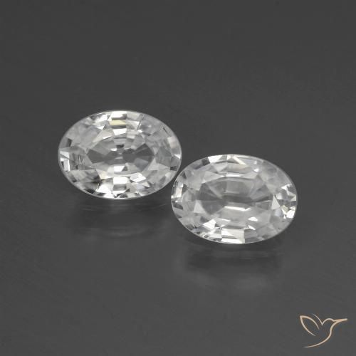 2.16ctw Naturale Bianco Zircone, Ovale, VS