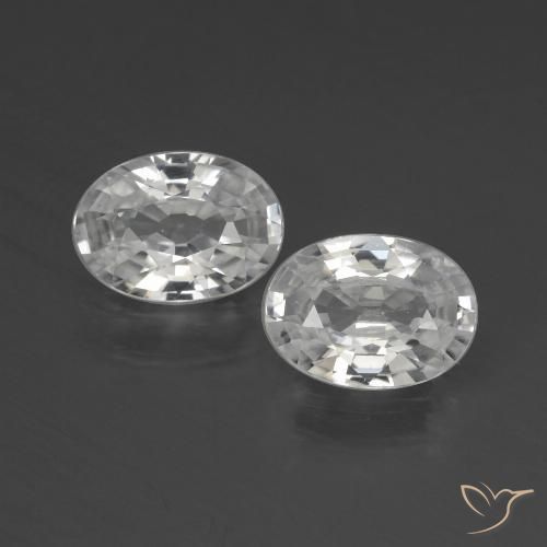 2.27ctw Naturale Bianco caldo Zircone, Ovale, VVS