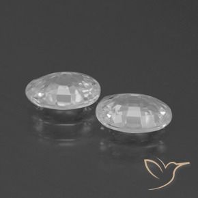 Gemme di Zircone Bianco caldo naturale da 2.27 ct, Ovale, VVS