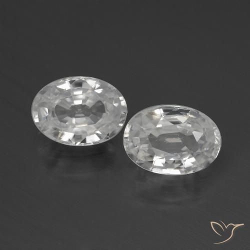 2.56ctw Naturale Bianco Zircone, Ovale, VVS