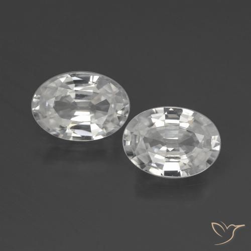 2.29ctw Naturale Bianco Zircone, Ovale, VVS