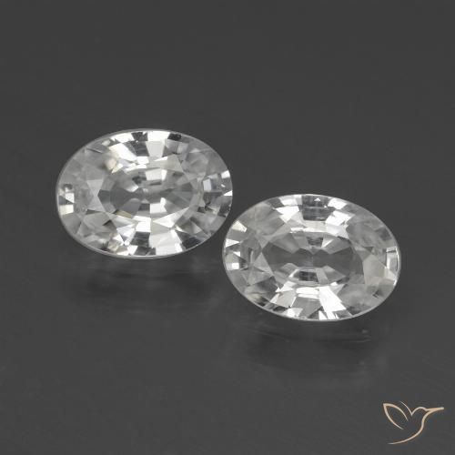 2.19ctw Naturale Bianco caldo Zircone, Ovale, VVS-VS