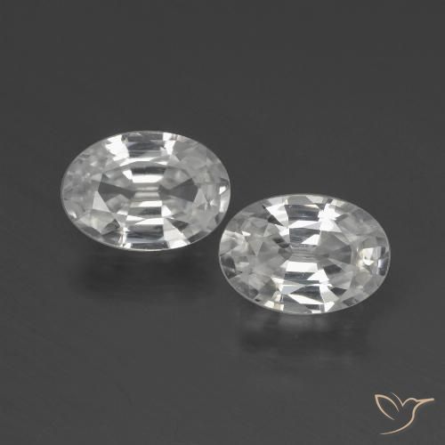 2.04ctw Naturale Bianco caldo Zircone, Ovale, VVS