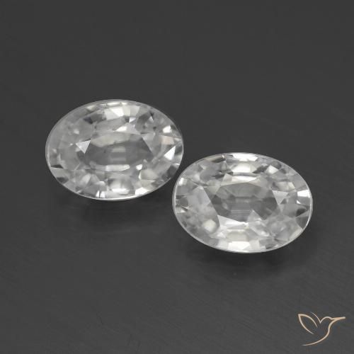 2.39ctw Naturale Bianco Zircone, Ovale, VS