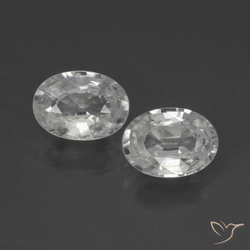 2.35ctw Naturale Bianco Zircone, Ovale, VVS-VS