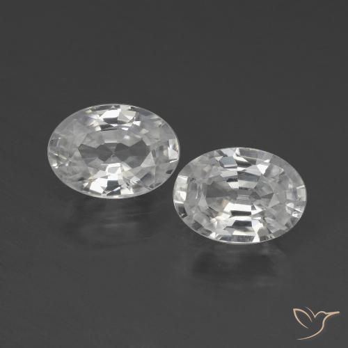 2.24ctw Naturale Bianco Zircone, Ovale, VS