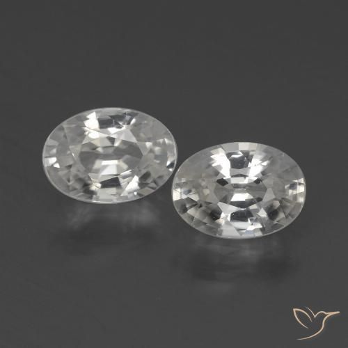 2.27ctw Naturale Bianco Zircone, Ovale, VVS-VS