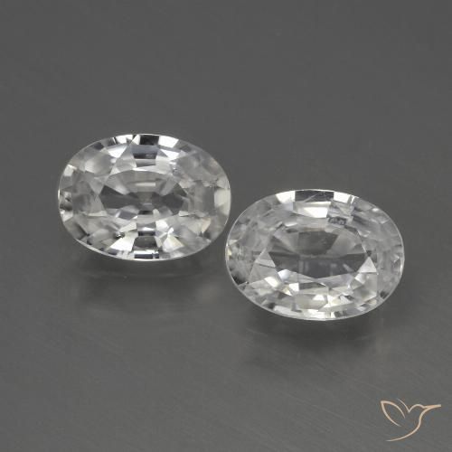 2.28ctw Naturale Bianco Zircone, Ovale, VS