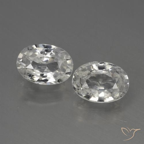 2.43ctw Naturale Bianco caldo Zircone, Ovale, VS
