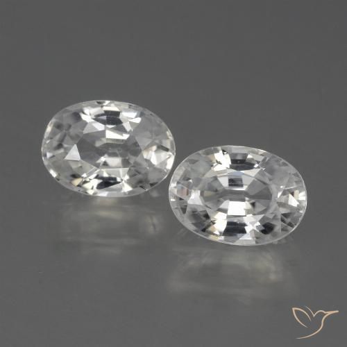 2.63ctw Naturale Bianco Zircone, Ovale, VVS-VS