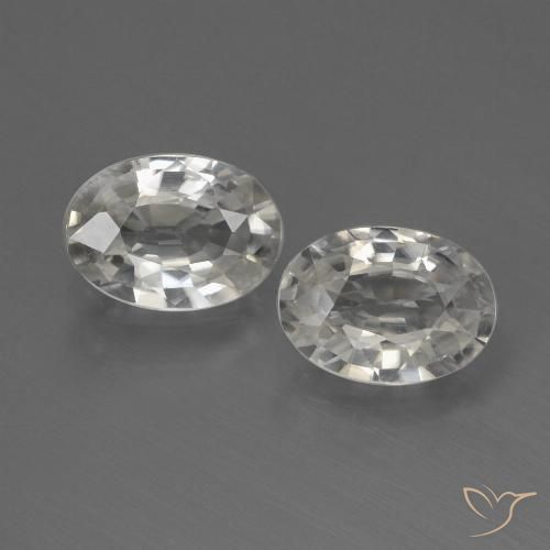 2.28ctw Naturale Bianco caldo Zircone, Ovale, VVS