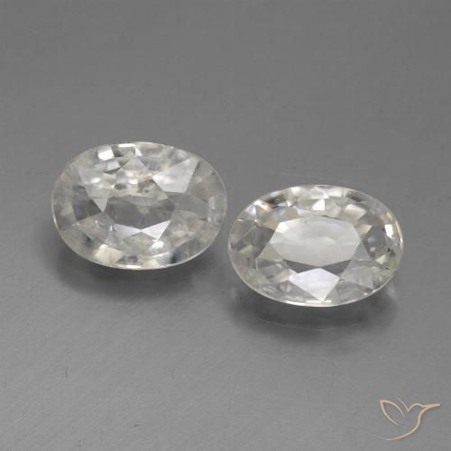 2.07ctw Naturale Bianco caldo Zircone, Ovale, VS