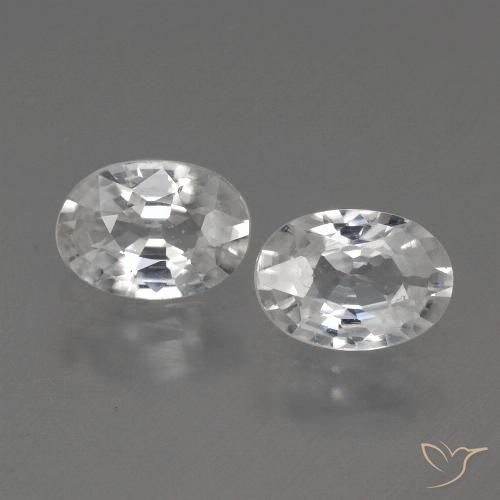 2.23ctw Naturale Bianco Zircone, Ovale, VVS-VS