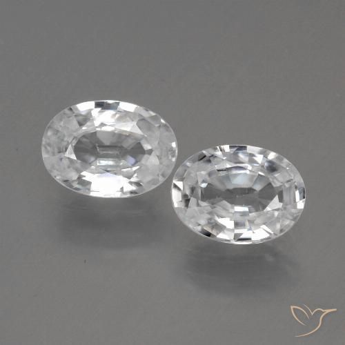2.37ctw Naturale Bianco Zircone, Ovale, VS