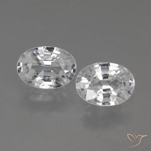 2.27ctw Naturale Bianco Zircone, Ovale, VVS-VS