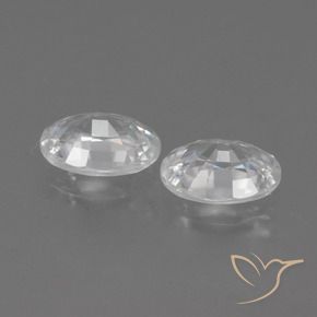 Gemme di Zircone Bianco naturale da 2.27 ct, Ovale, VVS-VS