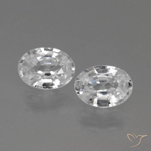 2.16ctw Naturale Bianco Zircone, Ovale, VVS