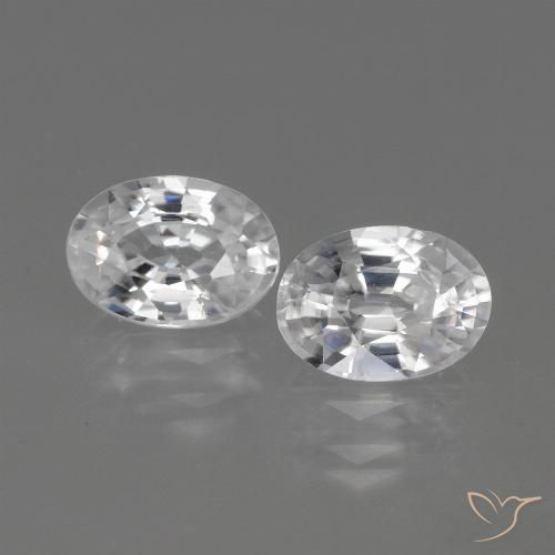 2.35ctw Naturale Bianco Zircone, Ovale, VVS