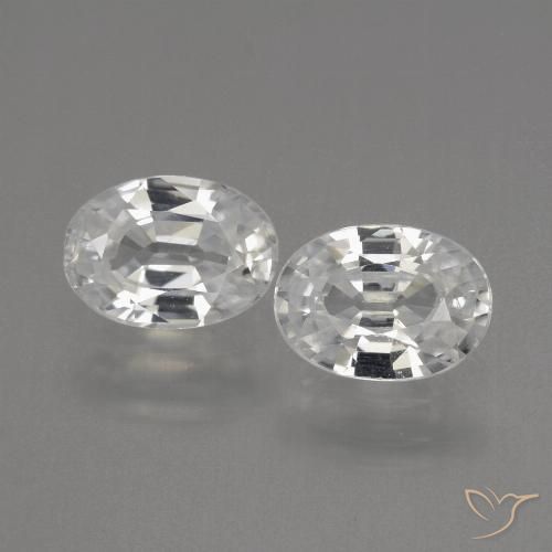 2.44ctw Naturale Bianco Zircone, Ovale, VVS