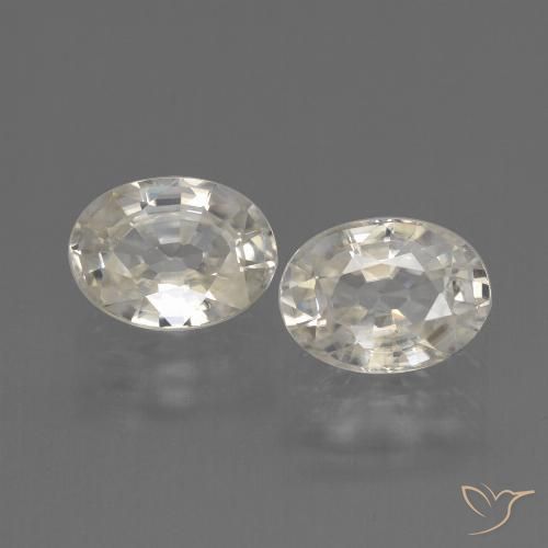 2.62ctw Naturale Bianco caldo Zircone, Ovale, VVS