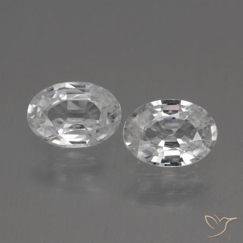 2.21ctw Naturale Bianco trasparente Zircone, Ovale, VVS-VS