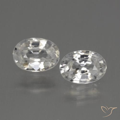 2.30ctw Naturale Bianco caldo Zircone, Ovale, VVS-VS