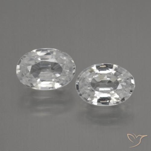 2.36ctw Naturale Bianco Zircone, Ovale, VVS