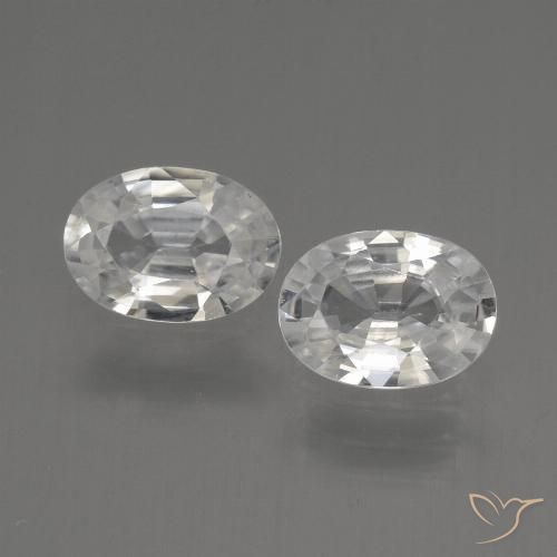 2.09ctw Naturale Bianco Zircone, Ovale, VVS-VS