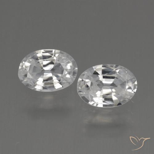 2.09ctw Naturale Bianco Zircone, Ovale, VVS