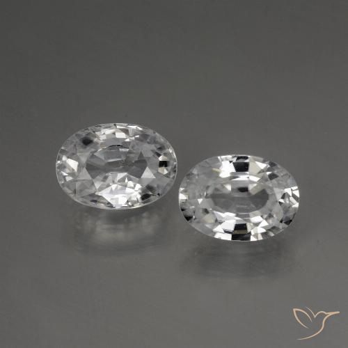 2.56ctw Naturale Bianco Zircone, Ovale, VVS-VS