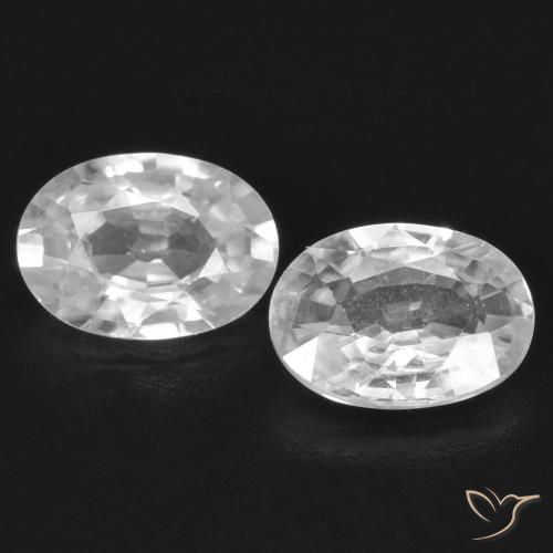 2.19ctw Naturale Bianco Zircone, Ovale, VS
