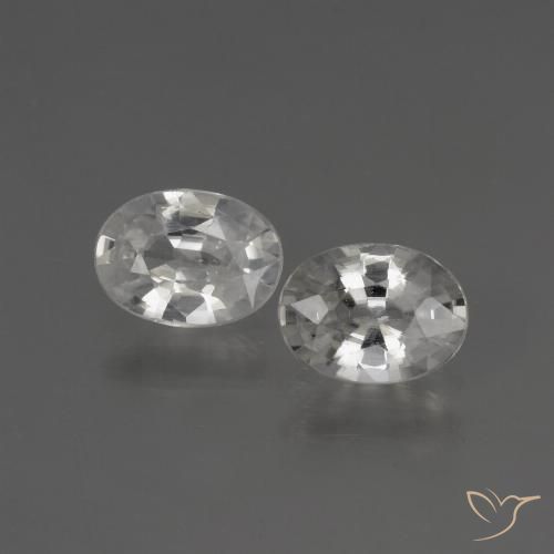 2.41ctw Naturale Bianco Zircone, Ovale, VVS-VS