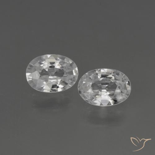2.08ctw Naturale Bianco Zircone, Ovale, VVS