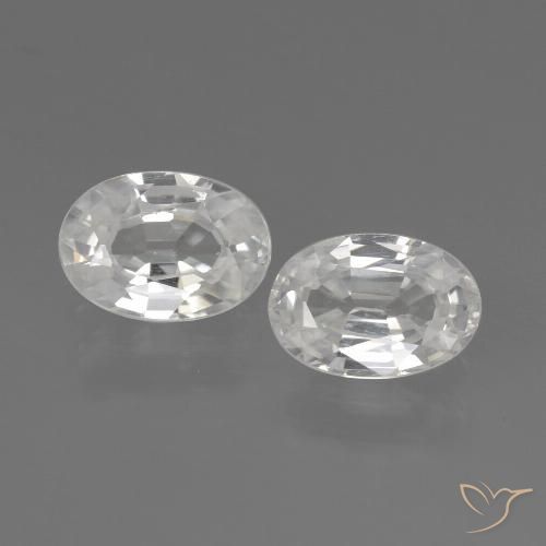 2.33ctw Naturale Bianco Zircone, Ovale, VVS-VS