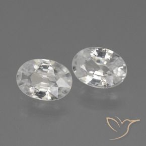 Gemme di Zircone Bianco naturale da 2.20 ct, Ovale, VVS-VS