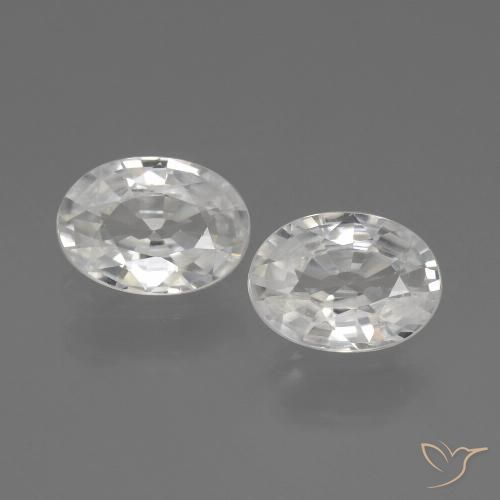2.25ctw Naturale Bianco Zircone, Ovale, VVS
